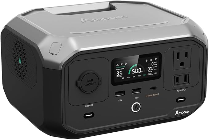 Portable Power Station Andes 300, 266Wh Battery with 300W AC/100W USB-C Output, 1Hr Fast Charging, 8.2lbs Solar Generator for RV, Outdoors, Camping batteries, Traveling, (Solar Panel Optional)
