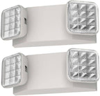2 Packs Emergency Light with Two Square Led Heads&Battery Powered Emergency Lights-Emergency Exit Light-120/277VAC Commercial Lighting›Emergency Light Fixtures.
