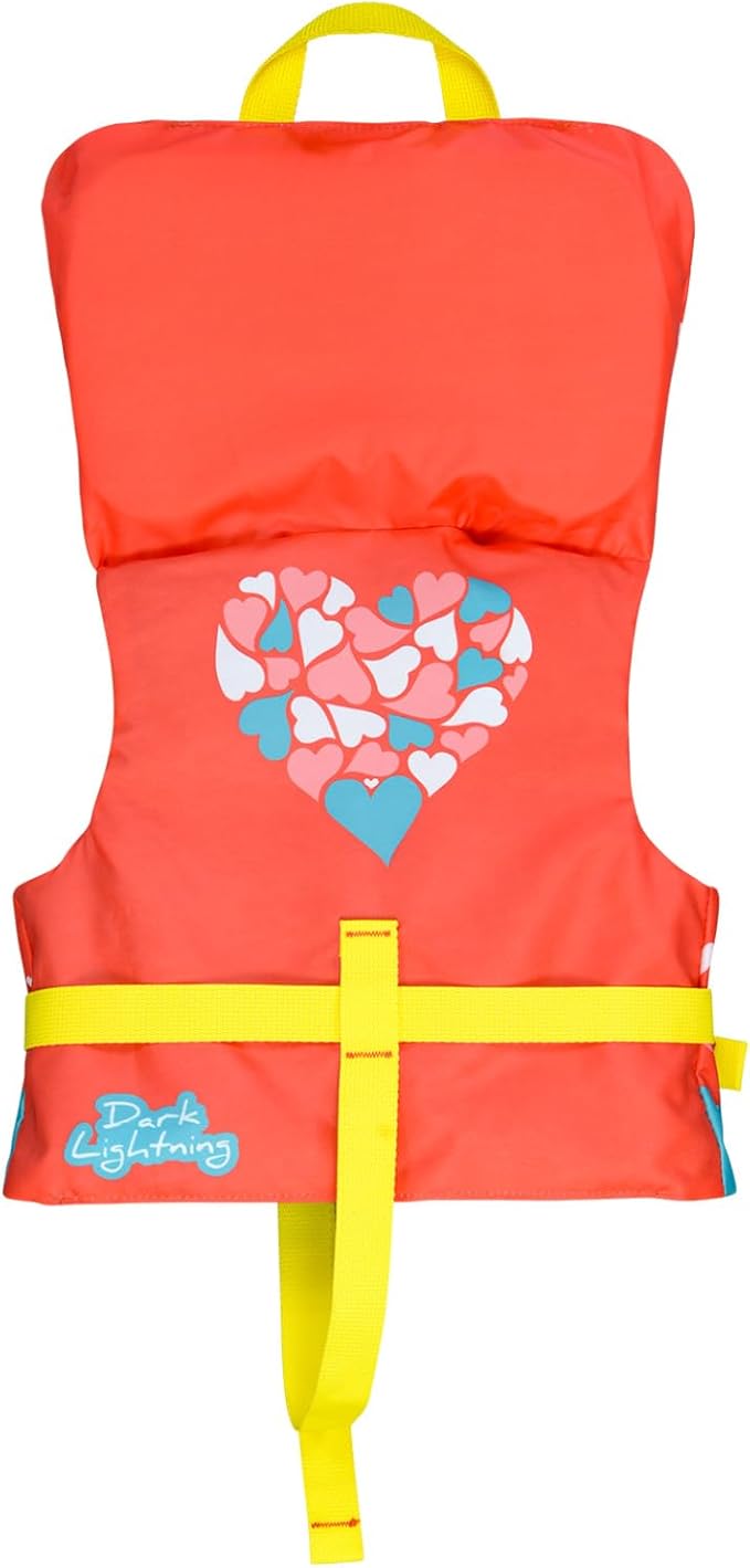 Dark Lightning USCG Approved Infant Life Jacket 0-30 lbs, Swim Vest for Baby/Toddlers 1-3 Year Old 20-30 lbs,Toddler Floaties for Pool Swimming,Boating,Beach,Puddle