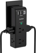 PD20W Surge Protector Outlet Extender - Rotating Plug, One Beat 6 AC Multi Plug Outlet with 3 USB Ports (1 USB C), 1800J Wall Charger, 3-Sided Power Adapter with Spaced Outlet Splitter for Home Office