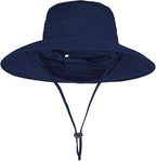 Sun Hats for Men Women Fishing Hat UPF 50+ Breathable Wide Brim Bucket Hats Summer UV Protection Safari Hat with Neck Flap