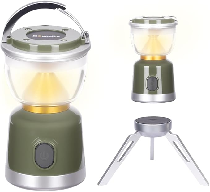 BougeRV AL07 Camping Light, Ambient Light, Rechargeable Camping Lantern, Electric Lamp, IPX5 Waterproof, Portable Light for Camping, Tent, Hiking, Power Outage, Adventure, Emergency Use Outdoor