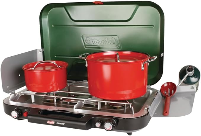 Coleman Classic 3-Burner Propane Camping Stove with InstaStart Ignition, Portable Cooktop with 3 Adjustable Burners & 28,000 BTUs of Power for Camping, Tailgating, Grilling, Hunting & More