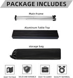 Folding Camping Table Ultralight Aluminum Portable Beach Table with Carry Bag for Camping Hiking BBQ Outdoor Picnic(L)