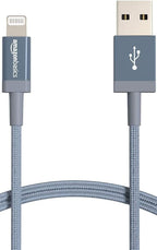 Amazon Basics USB-A to Lightning Cable, Apple MFi Certified, Nylon Braided Cord, Fast Charger for iPhone 14 13 12 11 X Xs Pro, Pro Max, Plus, iPad, 6 Foot, Dark Gray