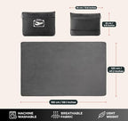 FlyHugz Grey Travel Blanket & Pillow Set (59.1"x47.2") with Carry Case, Luggage Sleeve & Clip – Portable, Lightweight, Breathable & Washable – Perfect for Plane, Car, Camping & Travel