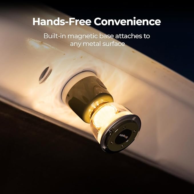 BougeRV AL07 Camping Light, Ambient Light, Rechargeable Camping Lantern, Electric Lamp, IPX5 Waterproof, Portable Light for Camping, Tent, Hiking, Power Outage, Adventure, Emergency Use Outdoor