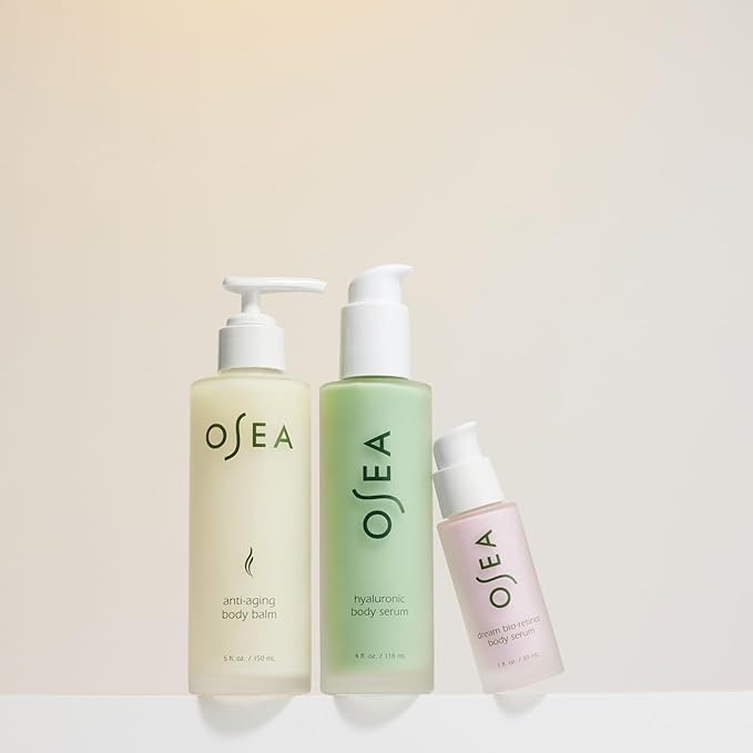 OSEA Firm & Hydrate Body Trio – Firming & Hydrating Mother's Day Limited Edition Gift Set with Anti-Aging Balm, Hyaluronic Serum & Travel Size Dream Bio-Retinol Serum