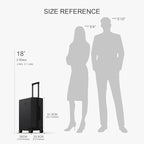 LEVEL8 Carry on Luggage Airline Approved, Small Carry-on Suitcases with Wheels, Lightweight Hardside Luminous Textured with Spinner Wheel, Tsa Lock, 18 Inch, Black
