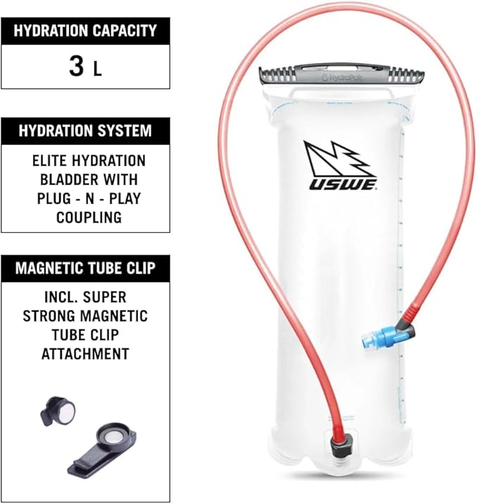 USWE MTB Hydro Hydration Pack with Hydration Bladder - Hydration Backpack for Cycling, Mountain Biking, E-MTB and Gravel Riding, Backpack with Water Bladder