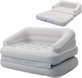RAPTAVIS Inflatable Sofa Bed for Camping, Pool Float Couch Outdoor Flocked Mattress Bed with Armrest, Full Size