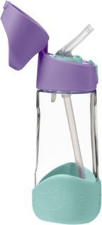 b.box Kids Water Bottle – Tritan Toddler Drink Bottle with Straw for School, Daycare, Travel w/Easy-Grip Triangular Design, Leak Proof Lid & Handle, BPA Free, Dishwasher Safe (Lilac Pop)