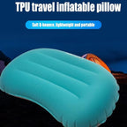 Camping Travel Pillow-Compressible,Ultralight Inflatable,Compact, Comfortable, Ergonomic Inflating Pillows for Neck & Lumbar Support While Camp, Hiking, Backpacking (Blue+Orange 2pcs)