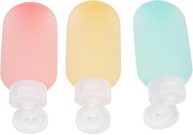3pcs 60ml Abs Travel Bottles with Flip Cap, Refillable Lotion and Shampoo Squeeze Containers for Toiletries, Leak-resistant Sub-packing Bottles for Travel and Personal Care