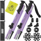 AISUNOURDOOR Lightweight Adjustable Trekking Poles, Aluminum Collapsible Travel Hiking or Walking Sticks for Women Children, with One Disposable Raincoat
