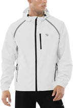 baleaf Men's Rain Jacket Waterproof Windbreaker Raincoat Running Cycling Hiking Gear Hood Lightweight Reflective Packable