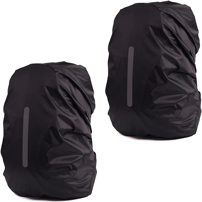 2 Pack Waterproof Rain Cover for Backpack, Backpack Rain Cover with Reflective Strip，Rucksack Rain Cover for Bicycling/Hiking