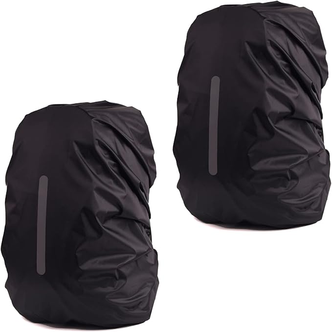 2 Pack Waterproof Rain Cover for Backpack, Backpack Rain Cover with Reflective Strip，Rucksack Rain Cover for Bicycling/Hiking