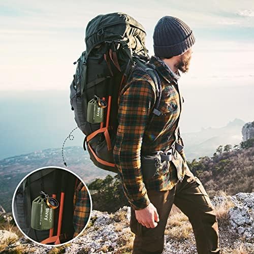 Esky Emergency Sleeping Bag, Portable Emergency Blanket Thermal Bivy Sack, Waterproof Lightweight Survival Gear with Compass for Camping Hiking Outdoor Adventure