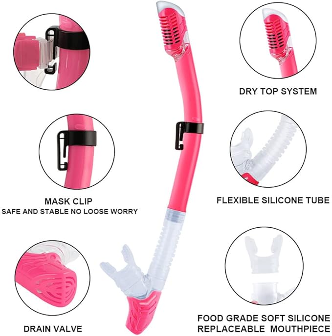 Kids Mask Fins Snorkel Set Snorkeling Packages, with Diving Mask, Snorkel, Adjustable Swim Fins, Mesh Bag, Anti-Fog Anti-Leak Snorkeling Gear for Kids for Snorkeling Swimming Diving