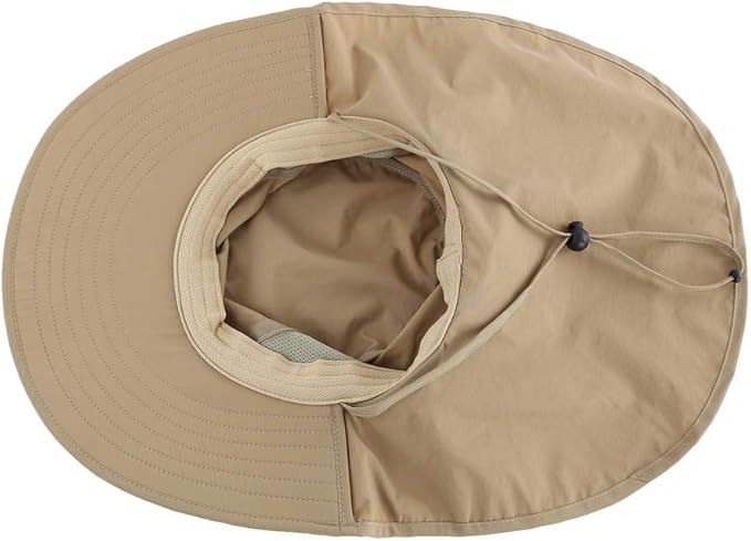 Home Prefer Outdoor UPF50+ Sun Hat Wide Brim Mesh Fishing Hat with Neck Flap