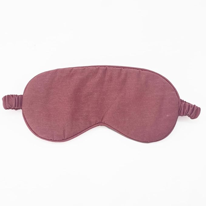 Sleep Mask Linen Eye Mask with Elastic Band,Comfort Sleeping Shade for Nighttime Sleeping, Traveling & Napping,Side Sleeper Eye Cover Cooling with Travel Bag Gift Package(Rose)