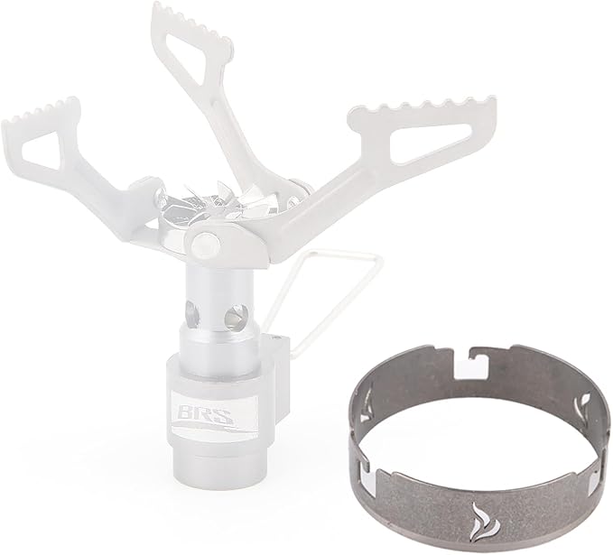 BRS 3000T Stove Windscreen Titanium Camp Stove Windshield with Storage Box for Outdoor Camping Ultralight (Grey-without stand)