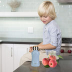 YOHKOH Mini Insulated Water Bottle With Bamboo Lid - 8.8oz Small Vacuum Insulated Water Bottle for Women Kids, 12 Hrs Hot & 24 Hrs Cold Stainless Steel Thermos Leak-Proof BPA-Free (8.8oz,Blue)