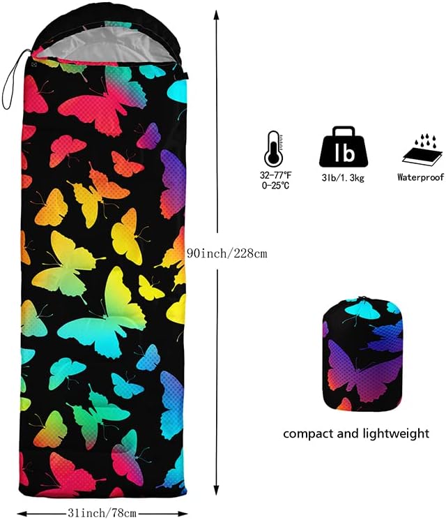 QOOMO Camping Sleeping Bags,3 Season Warm & Cool Weather,Lightweight,Waterproof Sleeping Bags for Adults & Kids,Traveling,and Outdoors,Camping Gear Equipment