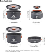 Camping Cookware Mess Kit for Backpacking Gear – Camping Cooking Set - Camping Pots and Pans Set - Camp Kitchen Equipment Accessories Pot