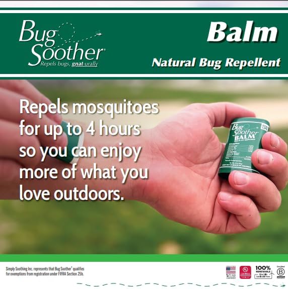 Bug Soother Balm - Natural Insect, Gnat, Black Fly, and Mosquito Deterrent - DEET Free - Safe for Adults, Kids, Pets, & Environment - Made in USA - 0.56 oz. (2-Pack)