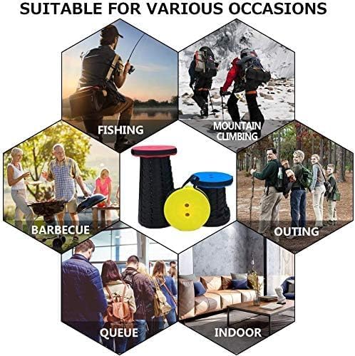 Fishboy Upgraded Collapsible Stool, 400lbs Max Weight, Lightweight But Sturdy, Portable Retractable Folding Telescoping Foldable Camping Stool for Adults Outdoor Fishing Hiking Travel BBQ