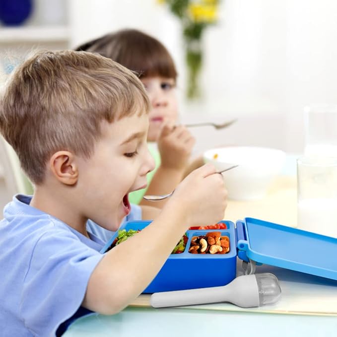 Sophico Travel Utensils Set for Camping and Kids Lunch Box, Stainless Steel Fork and Spoon, Knife Silverware Flatware Sets with Silicone Case - Portable & Leak-proof, Dishwasher Safe (Grey, 1 Set)