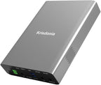 Krisdonia Portable Laptop Charger 64000mAh 100W PD Power Bank - 1x USB-C (Input 60W Output 100W)- 2X DC (Up to 24V)- 2X QC3.0 USB-A (18W) Compatible with USB-C Laptop, MacBook Pro, Dell XPS and More