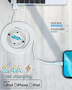 4 Pack [Apple MFi Certified] Apple Charging Cables 10ft, iPhone Chargers Lightning Cable 10 Foot, Fast iPhone Charging Cord for iPhone 14/14Pro/13/13Pro/12/11/11Pro/11Max/ X/XS/XR, ipad(White)
