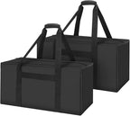 INFANZIA 24inch Sports Duffel Travel Bag, 56L Duffel Tote Bag with Upgrade Zipper, Water Resistant & Foldable Equipment Storage Bag for Camping Tent Tripod Fishing, 2PCS