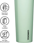 Corkcicle Classic Sport Canteen - Insulated Stainless Steel Water Bottle - Compact & Travel-Friendly - Durable - Dishwasher Safe - BPA Free - Non-Slip Silicone Base - 20 oz - Sage Mist