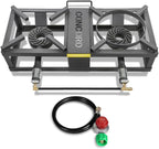 CONCORD THE BLOCK BURNER MAX Double Propane Outdoor Burner. 200,000 Total BTU. Wok Burner. Great for Home Brewing, Stir Frying, Camping, Tailgating, and More!