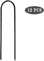 10"x2" Trampolines Wind Stakes Heavy Duty U Shape Galvanized Steel Trampoline Stakes Ground Anchors with Sharp End for Camping Tent, Garden Staples, Trampoline Pins (12)