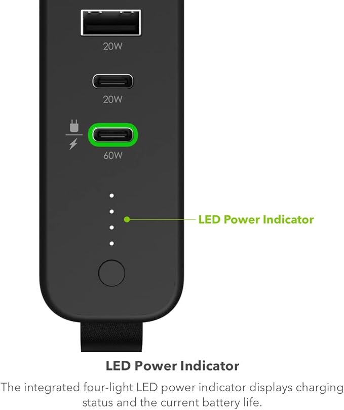 mophie powerstation pro AC (2023)-27,000 mAh External Battery compatbile With MacBook&iPad Portable PD battery with 100W of AC&60W USB-C Fast Charge integrated carry strap-USB-C cable included, Black