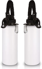 Volhoply Insulated Water Bottles Bulk 2 Pack, 40 oz Stainless Steel Sports Bottle with Paracord Handle & Spout Lid, Double Walled Vacuum Metal Water Cups, Reusable Big jug for Adults(White,2 Set)