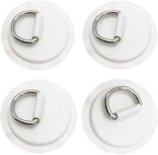 4 Pieces White Pad/Patch D Rings for PVC Inflatable Boat Canoe Raft Stainless Steel D-Ring Dinghy Kayak Surfboard Paddle Board