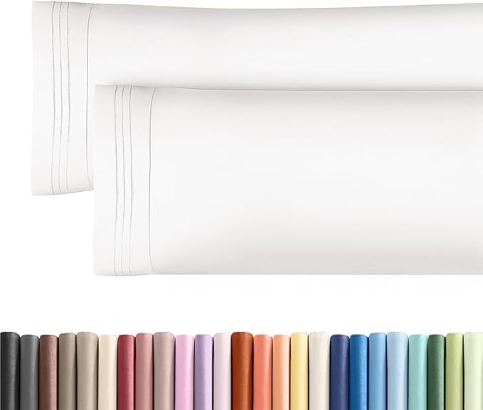 Long Pillowcases - Body Pillow Cover - Long Pillow Insert for Sleeping, Side Sleepers - Soft & Breathable Body Pillow Case with Envelope Enclosure - Comfy, Cozy & Machine Washable - 20" x 54" (White)