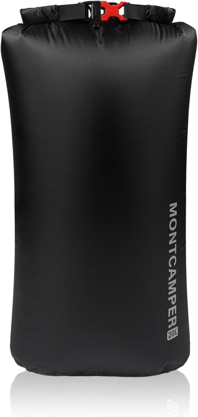 Upgraded CORDURA Waterproof Dry Bag-Durable&Lightweight Storage Sack for Hiking, Kayaking&Rafting-Roll Top with Survival Whistle-Ideal for high-intensity Use-Float on Water(20L/Black)