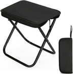 Folding Camping Stools, Portable Collapsible Fishing Stool, Lightweight Compact Foldable Chair for Outdoor Hiking Travel Picnic (Black)