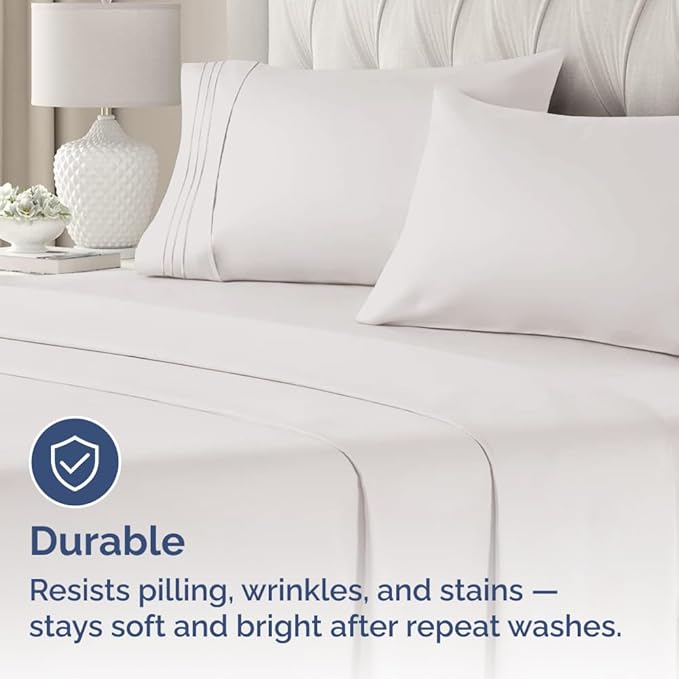Pillowcases - Ultra Soft Hotel Quality Pillowcase Covers - Comfy, Cozy & Wrinkle Free - Shrinkage and Fade Resistant - Machine Washable Pillow Protectors - (King, Light Grey, 4 Piece Set)