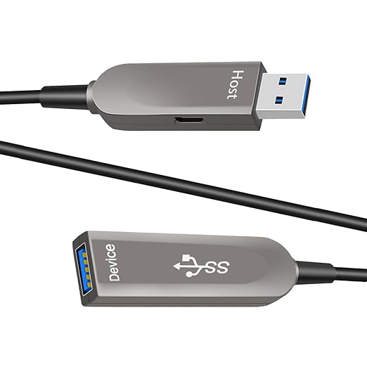 164ft/50m USB Am to Af Fiber Optic Data Cable, 10Gbps Long Distance Data Transfer USB 3.1 Am to Af, for VR, Camera, PC, Laptop, Webcam, Printer, Webcam etc.