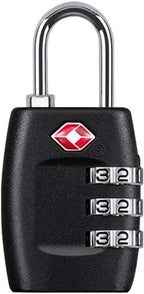 TSA Approved Luggage Lock,3 Digit Small Combination Padlock for Travel Suitcase (Black)
