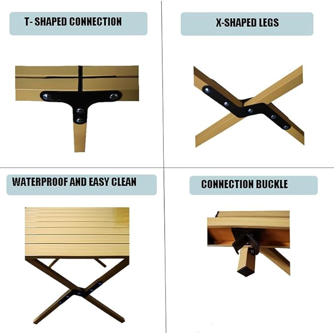 Portable Low Alluminum Roll Up Travel Folding Table for Beach, Camping, & Picnic – Compact, Lightweight, Multi-Purpose for Indoor & Outdoor Use