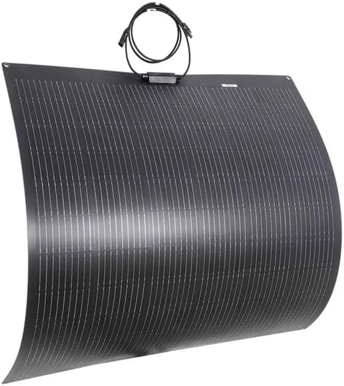 LensunSolar Flexible Solar Panel 200W 12V ETFE 9BB,44in x 35.6in Semi-Flexible Bendable Mono Solar Panel 200 Watt for RV Van Roof TopCamping Home Boat Marin